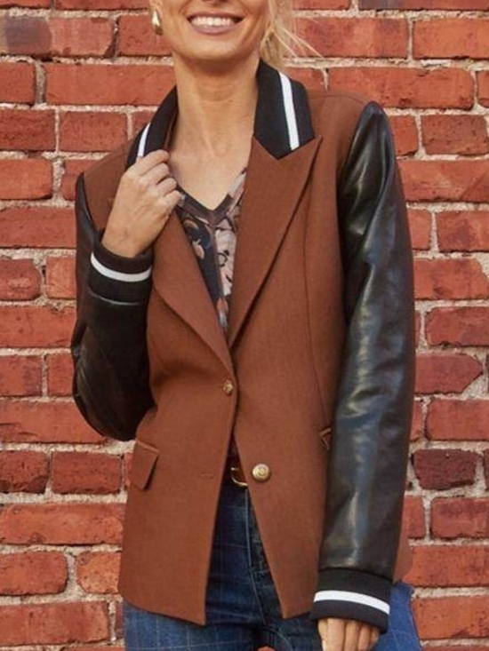FDJ Jackets & Blazers - FDJ French Dressing Jeans Mixed Media Blazer in Espresso Size S